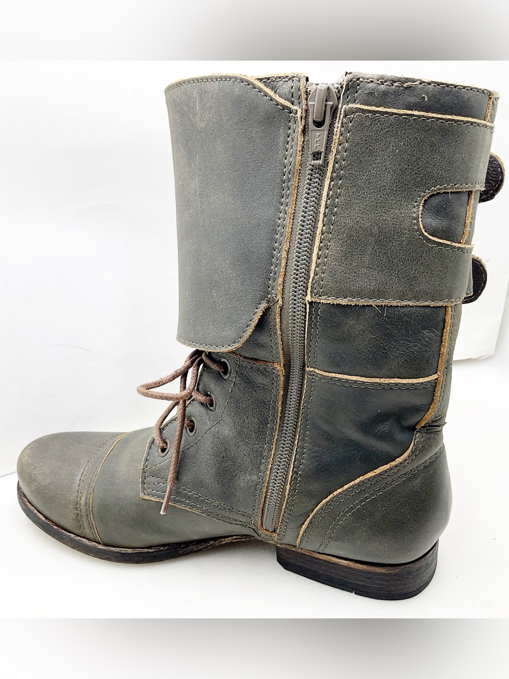 {Matisse} Lance Olive Combat Lace-Up Buckle Boots - Picture 10 of 13